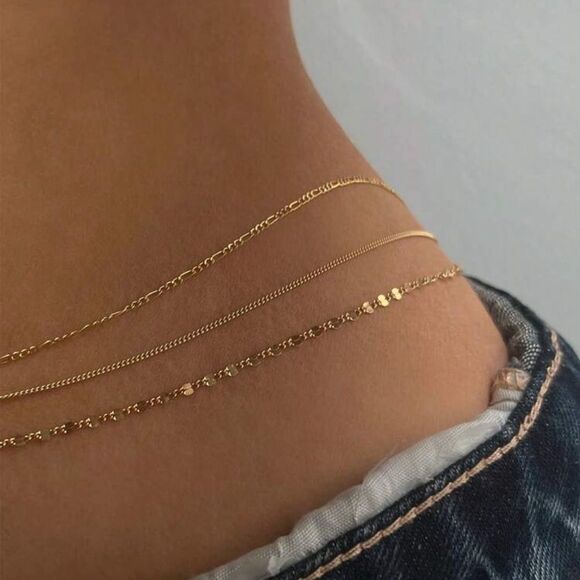 Gold Layered belly chain A1410 - Picture 2 of 4